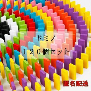知育 ドミノ 木製 12色 120個 知育玩具 ドミノ倒し カラードミノ(積み木/ブロック)