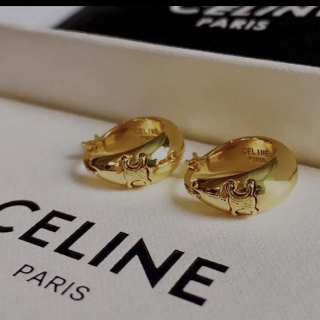 celine - 刻印有り CELINE セリーヌ スモールフープピアスの通販 by