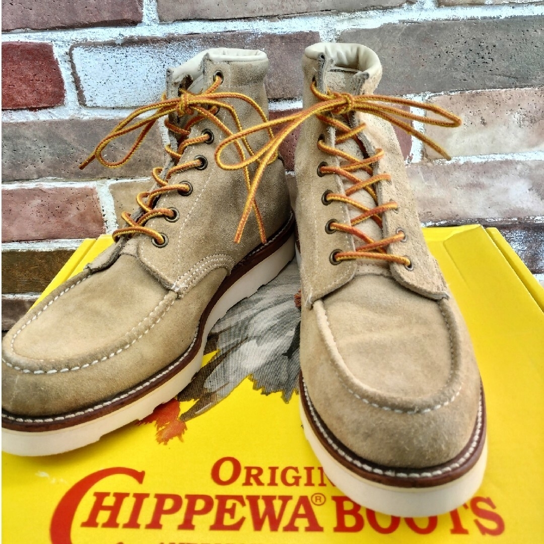 美品　チペワCHIPPEWA　7H　モックトゥ　スエード