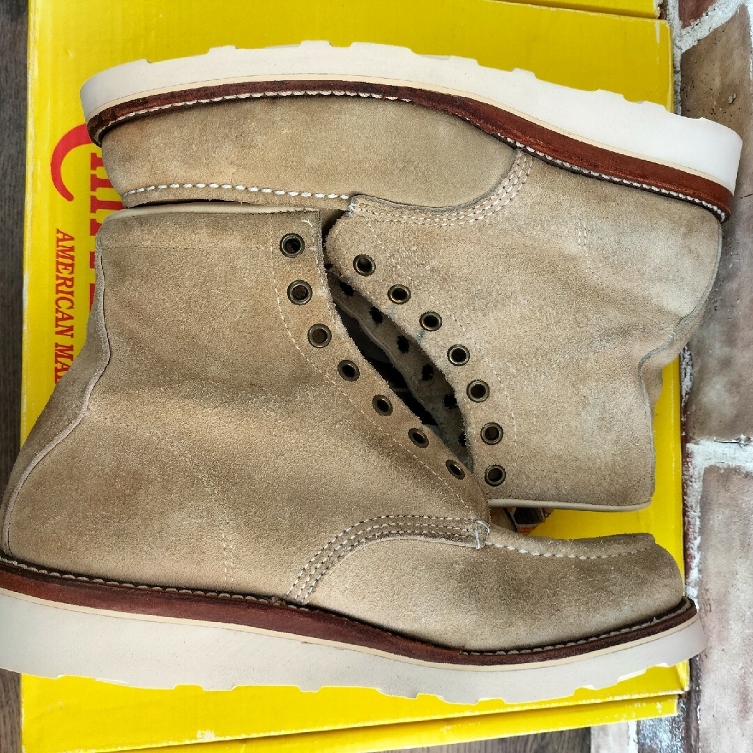 美品　チペワCHIPPEWA　7H　モックトゥ　スエード