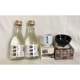 ハクツル(白鶴)の【新品未使用】きき猪口・ぐい呑・御神酒2点　計4点セット(日本酒)