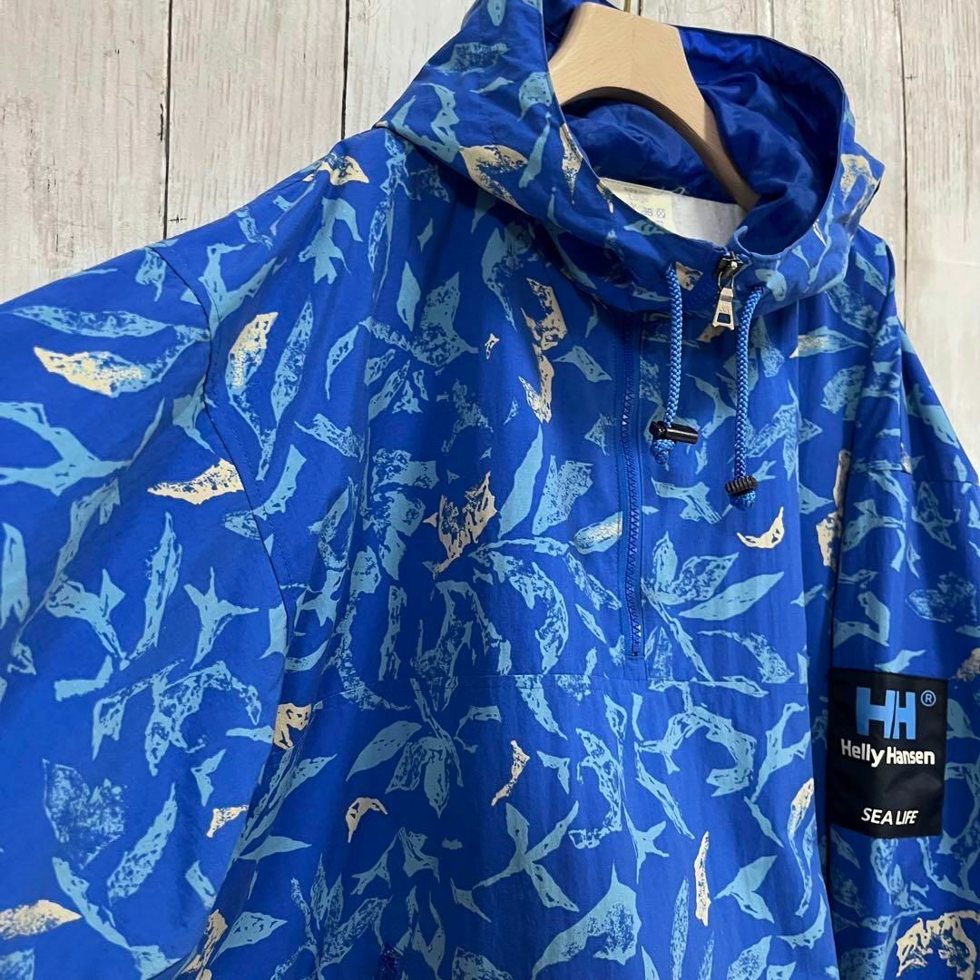 HELLY HANSEN(ヘリーハンセン)の90sヴィンテージ古着 ヘリーハンセン　ハーフジッププリントナイロンアノラックL メンズのジャケット/アウター(ナイロンジャケット)の商品写真