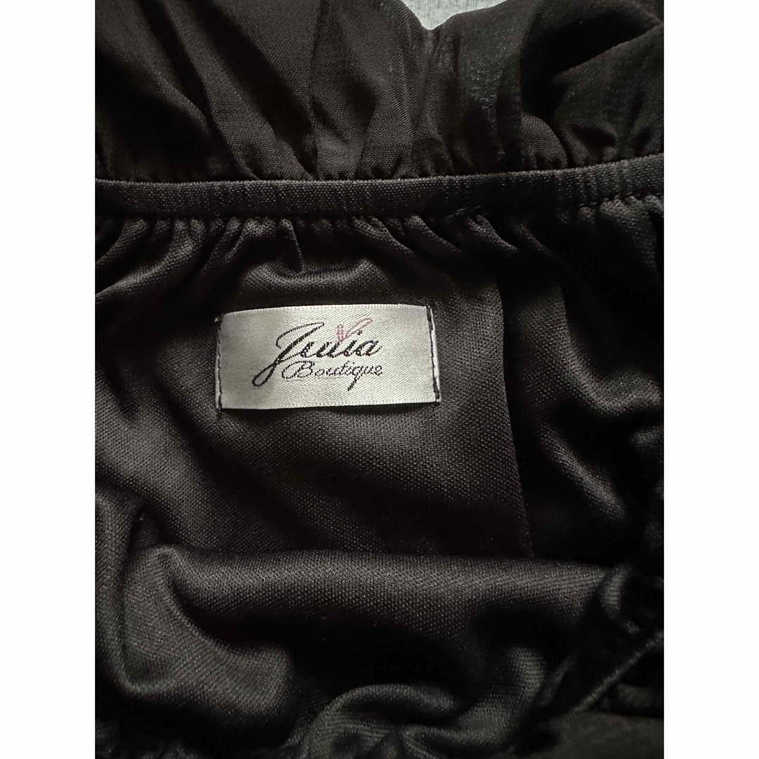 Julia boutique シフォンオールインワンワンピース黒　ワンサイズ レディースのパンツ(オールインワン)の商品写真