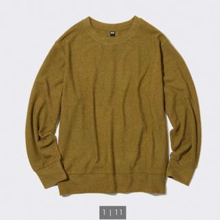 ユニクロ(UNIQLO)のユニクロ　ソフトニットフリースクルーネックＴ（長袖）(カットソー(長袖/七分))