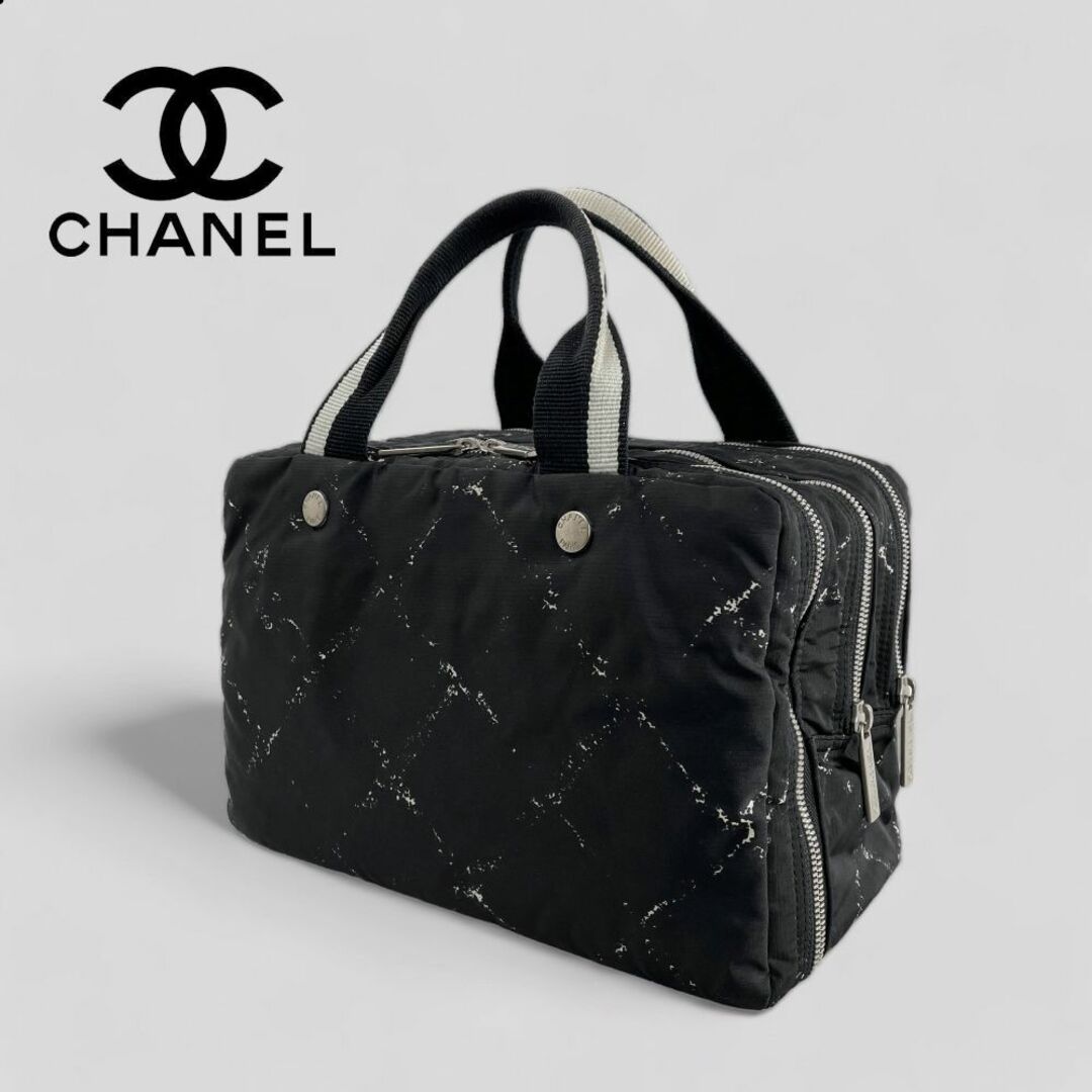 ●CHANEL シャネル● 旧トラベルライン● 3ジップ開閉 ミニボストンバッグ