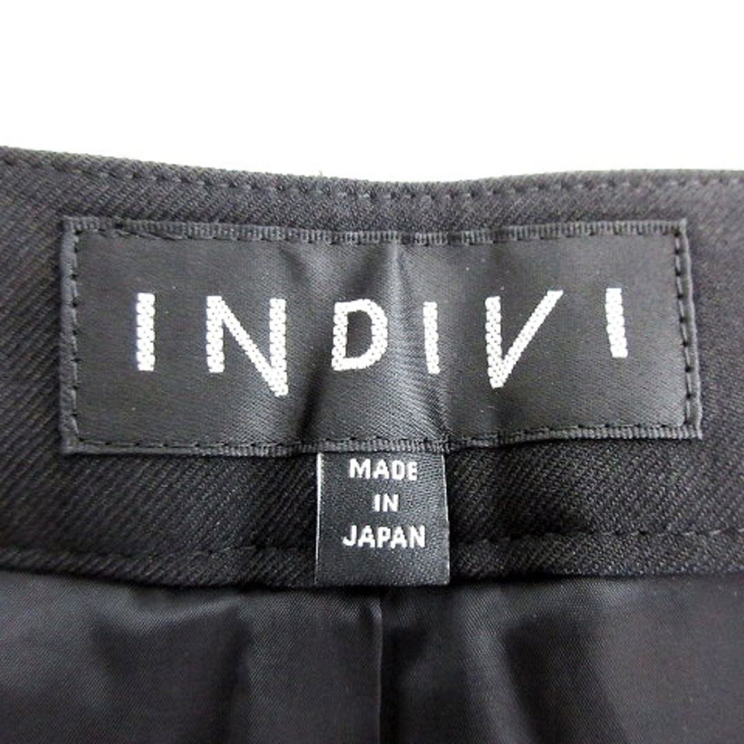 INDIVI(インディヴィ)のインディヴィ ガウチョパンツ ジップフライ スリット 黒 ブラック ボトムス  レディースのパンツ(その他)の商品写真