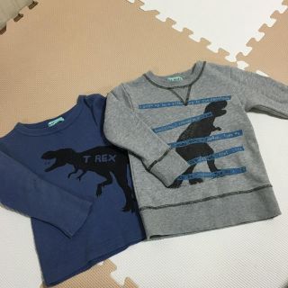 ハッカキッズ(hakka kids)のHAKKA 恐竜 デザイン カットソー2枚セット(Tシャツ/カットソー)