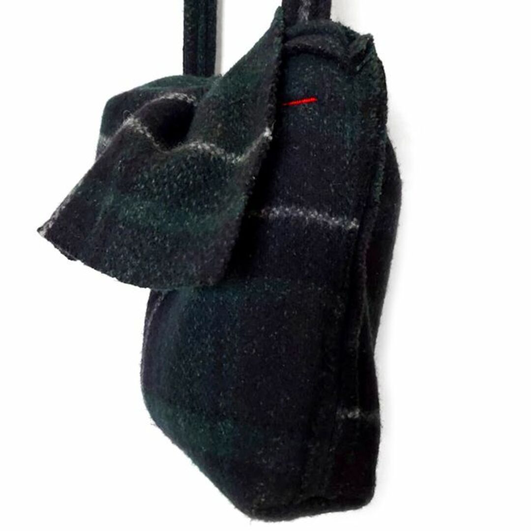 45R(フォーティファイブアール)の45R✨45rpm ウール R刺繍 ブラックウォッチ ボア ショルダーバッグ レディースのバッグ(ショルダーバッグ)の商品写真