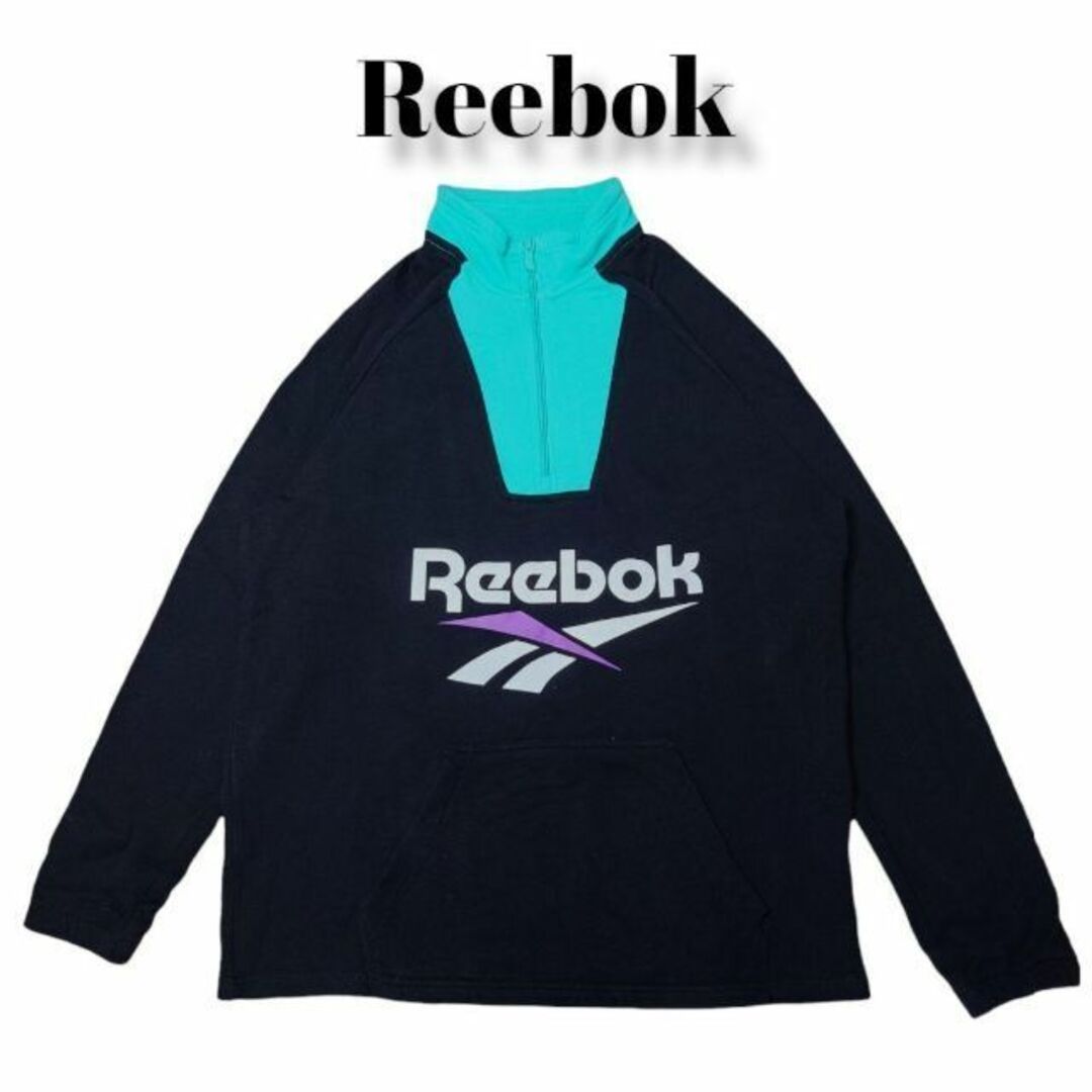 Reebok - ReebokハーフジップスウェットトレーナーLリーボック両面