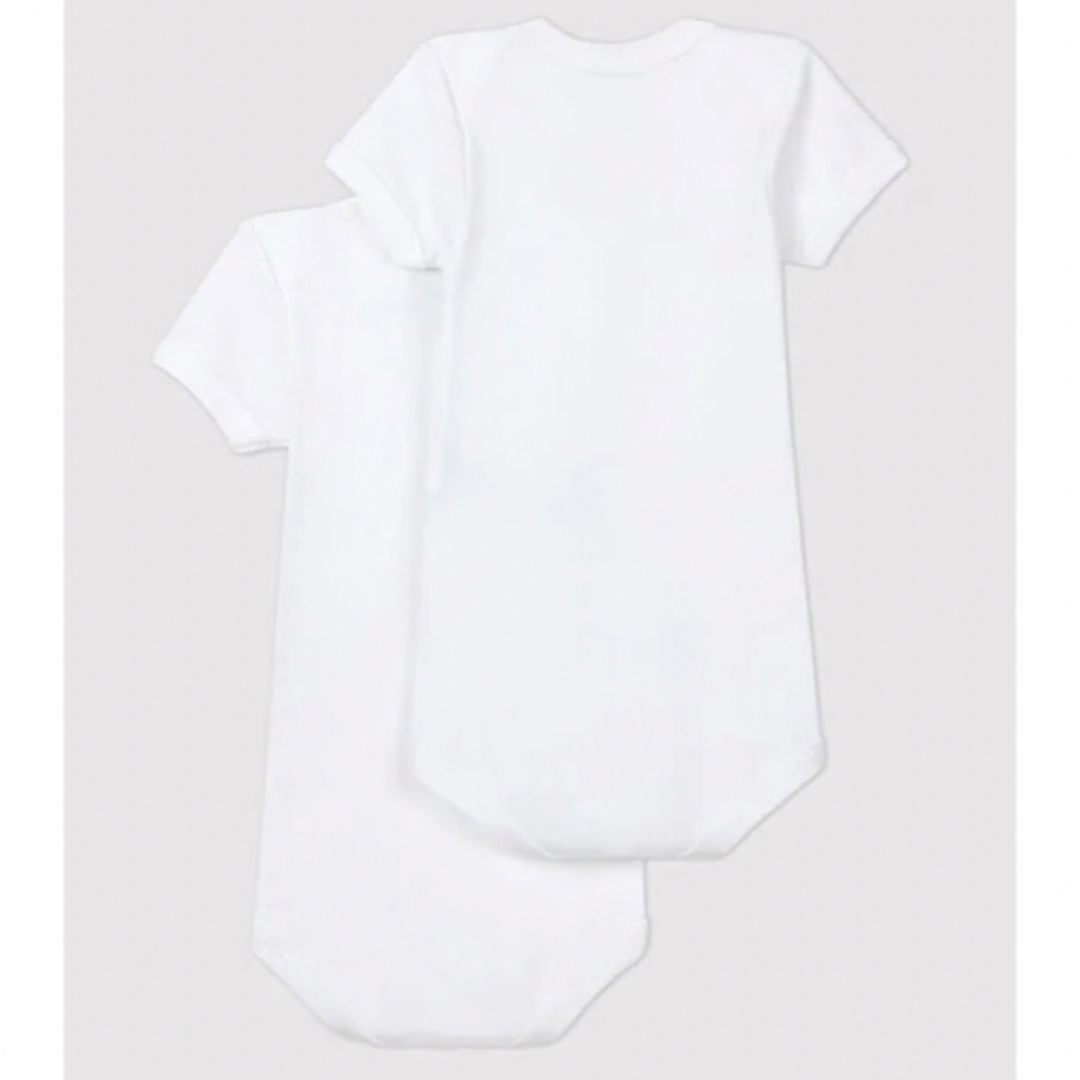 PETIT BATEAU(プチバトー)の新品 プチバトー 半袖 ボディ２枚組 36m ホワイト キッズ/ベビー/マタニティのベビー服(~85cm)(肌着/下着)の商品写真