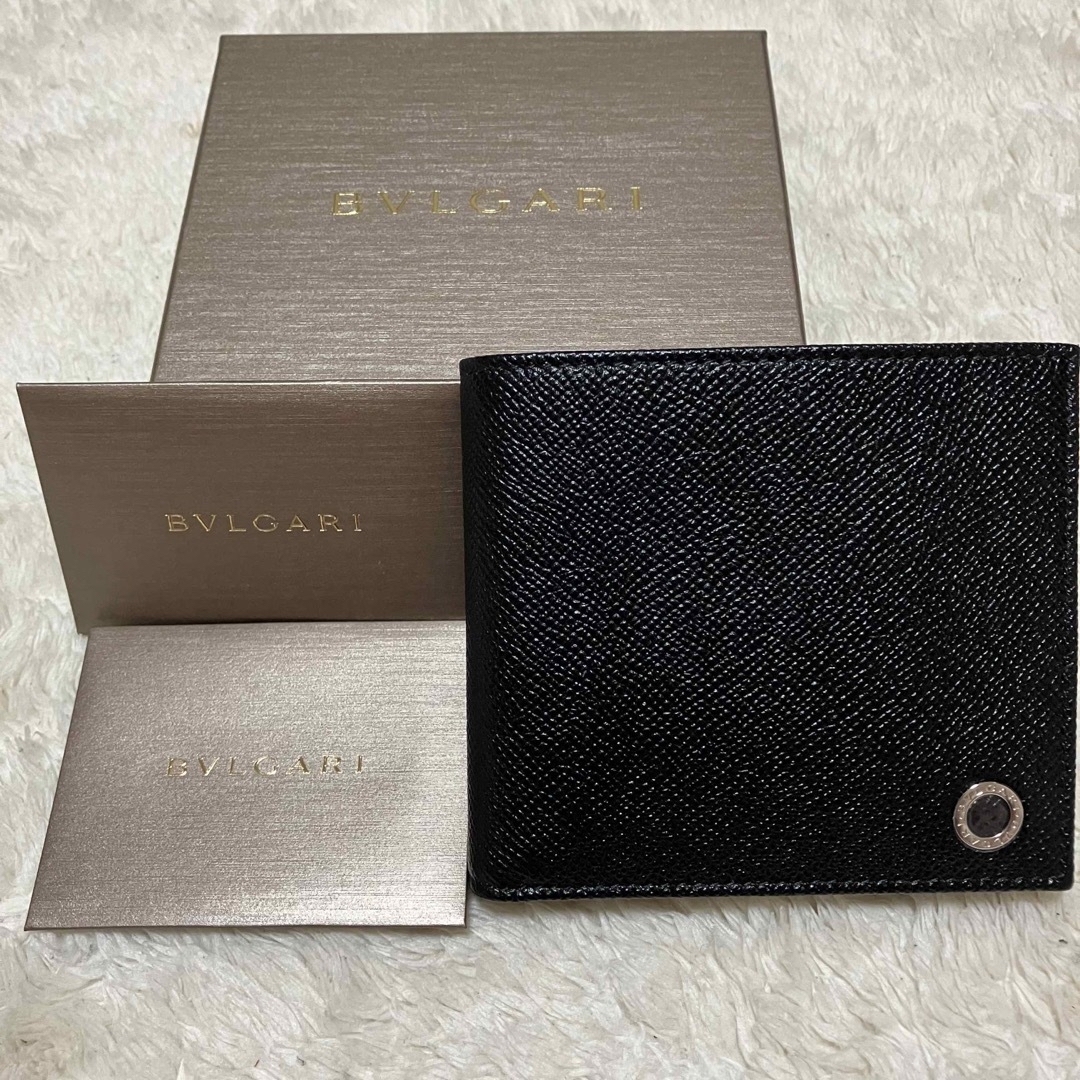 【新品】 BVLGARI   ブルガリ・ブルガリ マン 二つ折り財布 ブラック