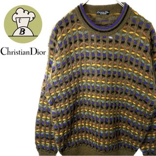 クリスチャンディオール(Christian Dior)のDior クリスチャンディオール　デザイン　3Dニット　総柄　ヴィンテージ　古着(ニット/セーター)