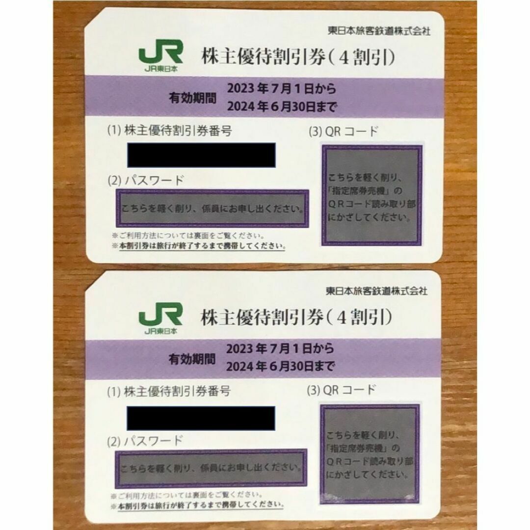 JR(ジェイアール)のJR東日本株主優待割引券　2枚セット　送料込み その他のその他(その他)の商品写真