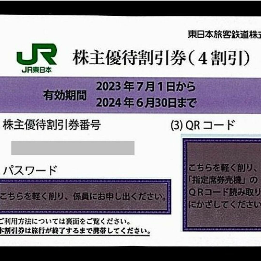 JR(ジェイアール)のJR東日本株主優待割引券　2枚セット　送料込み その他のその他(その他)の商品写真