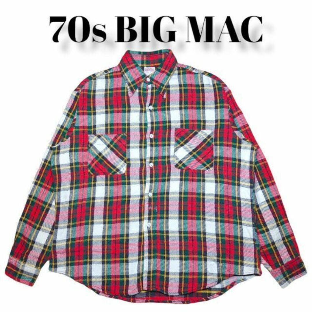 70sBIGMACネルシャツ希少Lsizeビッグマックヴィンテージアメカジ