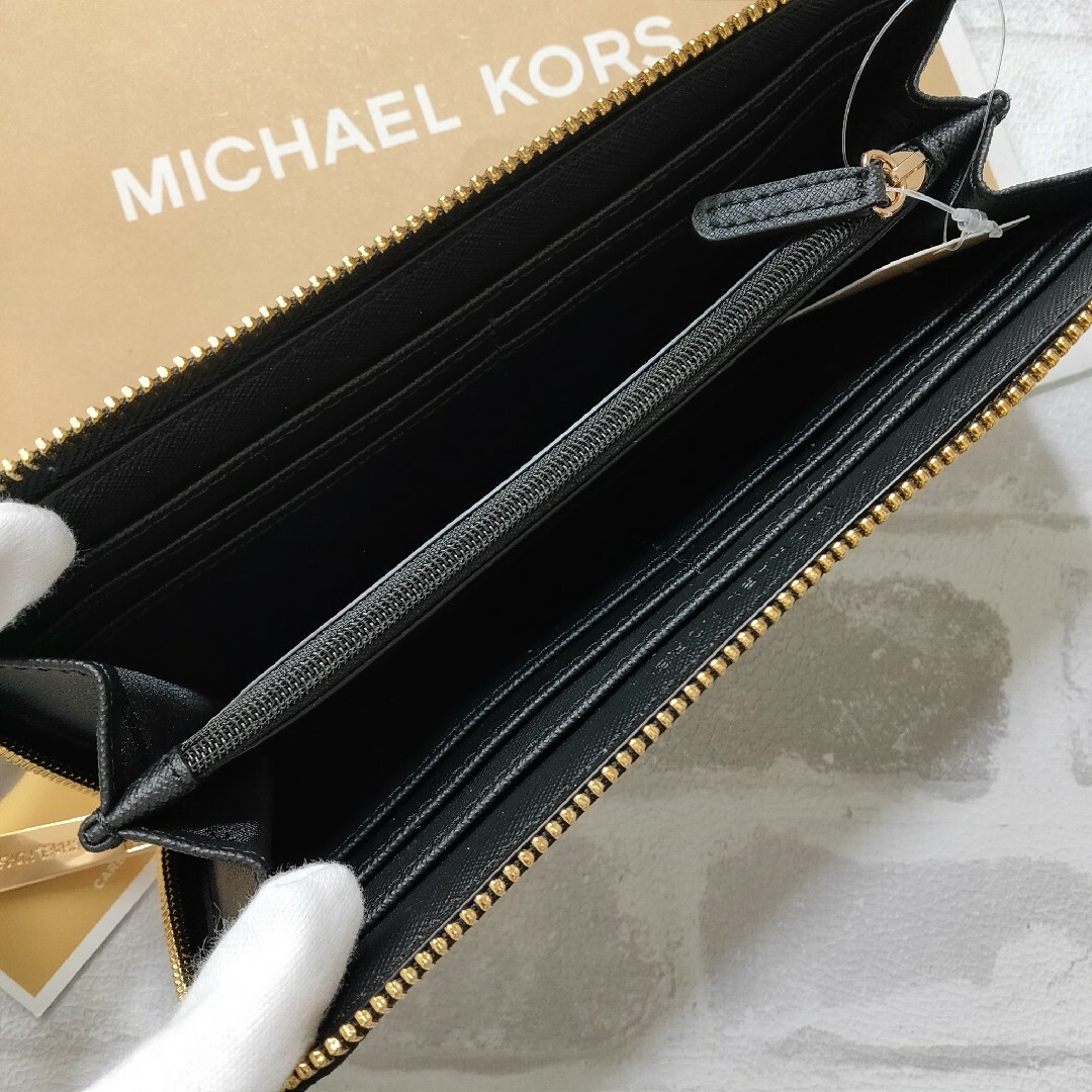 人気★マイケルコース L字ジップ レザー 長財布 ブラック 黒 新品
