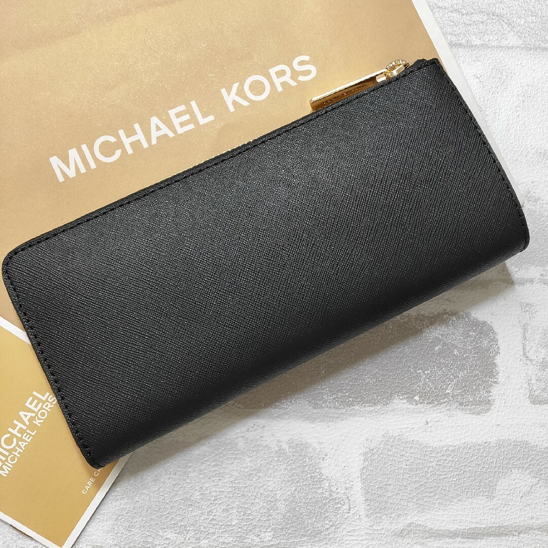 人気★マイケルコース L字ジップ レザー 長財布 ブラック 黒 新品