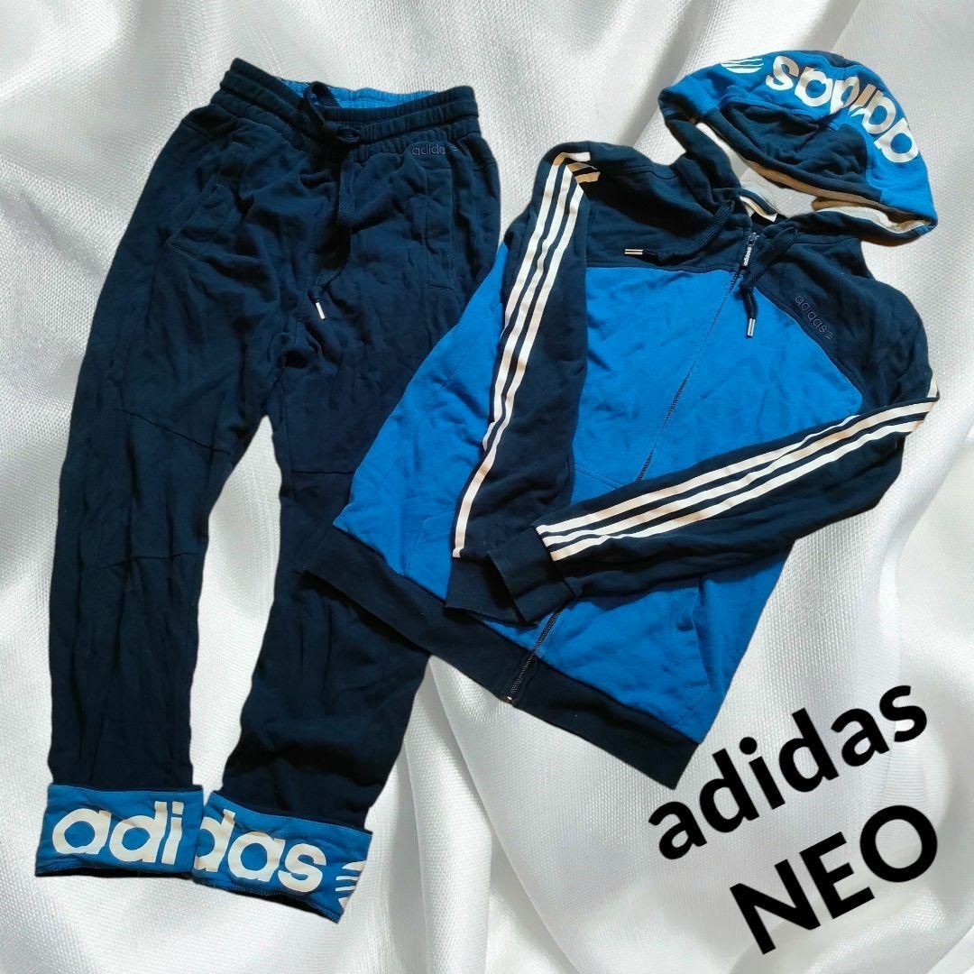 adidas(アディダス)のadidas　NEO　アディダス　ネオ　スウェット　パーカー　上下セットアップ スポーツ/アウトドアのトレーニング/エクササイズ(その他)の商品写真