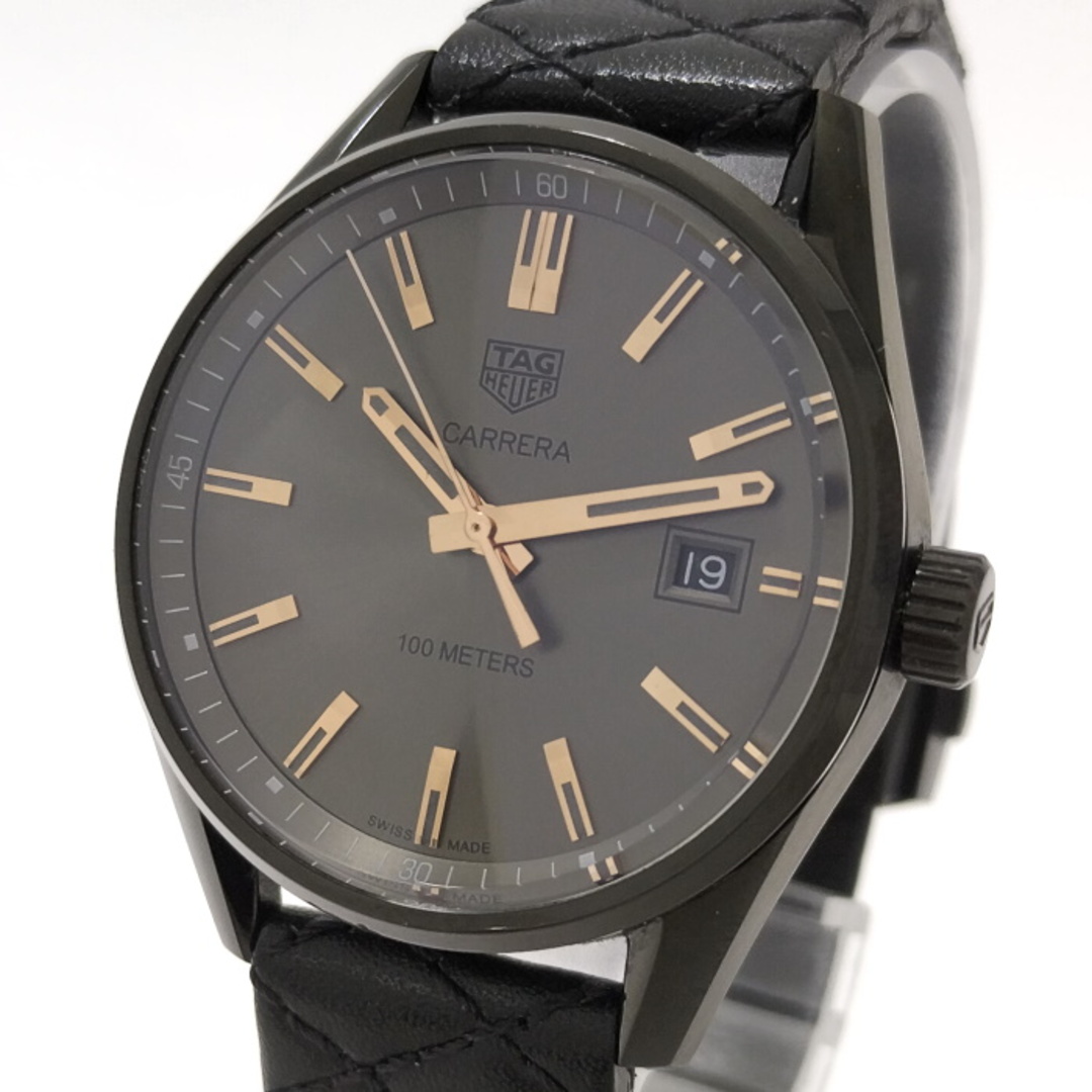 TAG Heuer - TAG Heuer カレラ メンズ 腕時計 クオーツ SS レザー ブラック