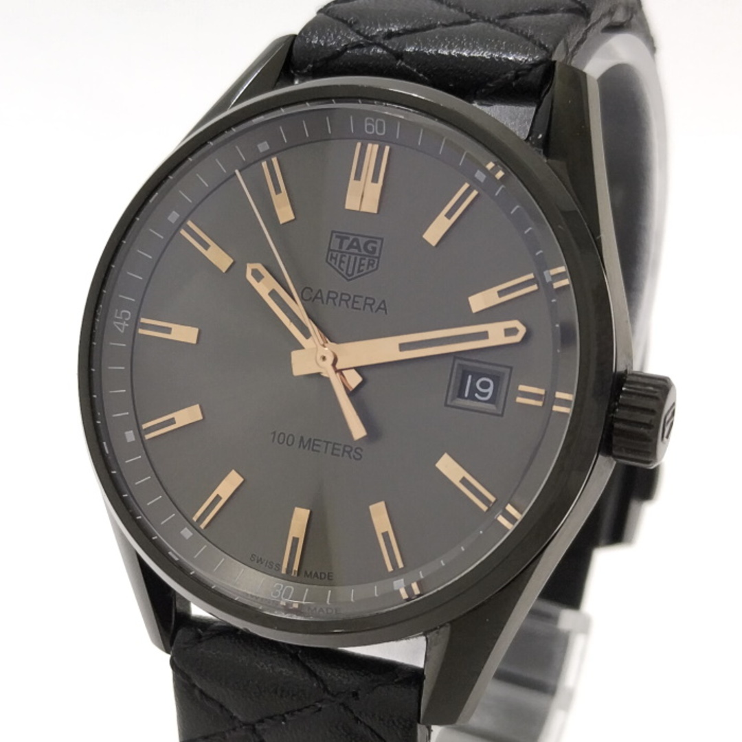 TAG Heuer(タグホイヤー)のTAG Heuer カレラ メンズ 腕時計 クオーツ SS レザー ブラック メンズの時計(腕時計(アナログ))の商品写真