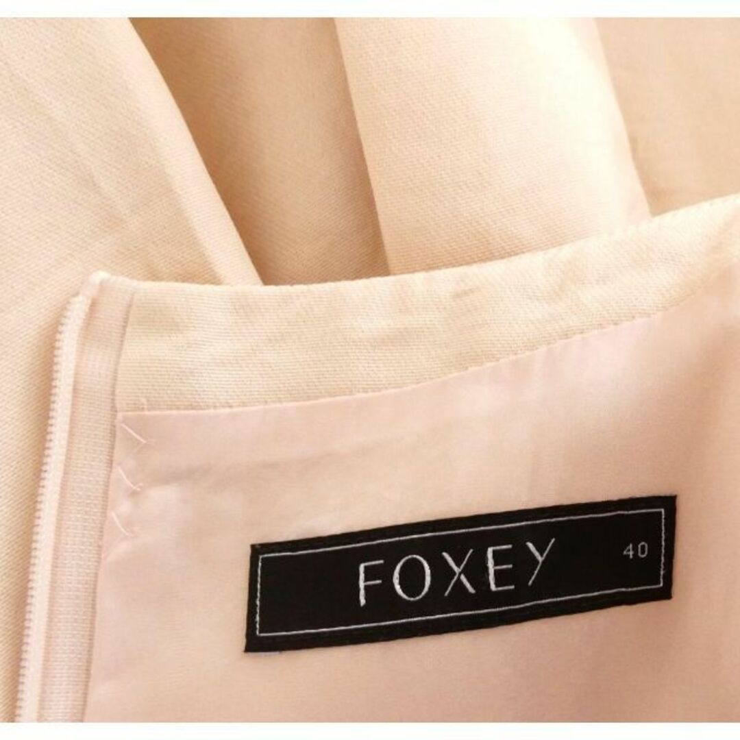 FOXEY - 美品 FOXEY シルク100％ ボックスプリーツ 七分袖 膝丈