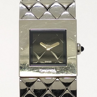 シャネル(CHANEL)のCHANEL マトラッセ レディース 腕時計 クオーツ SS ブラック文字盤(腕時計)