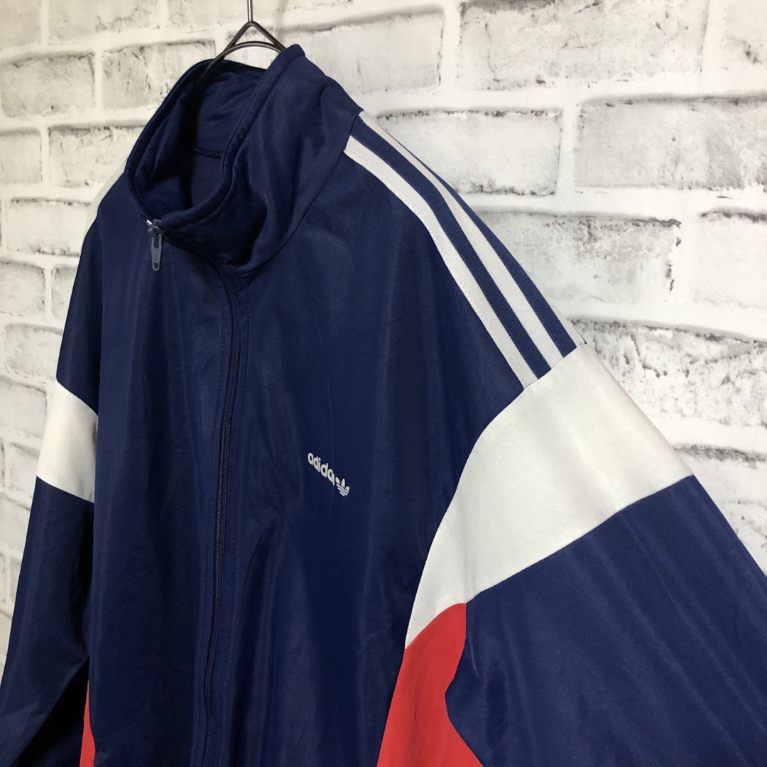 80s⭐️adidas トラックジャケット XL トレファイル vintage 紺