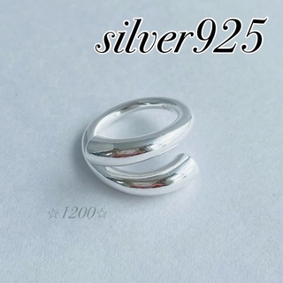 シルバーリング　silver925   オープンリング　スパイラル　太めデザイン(リング(指輪))