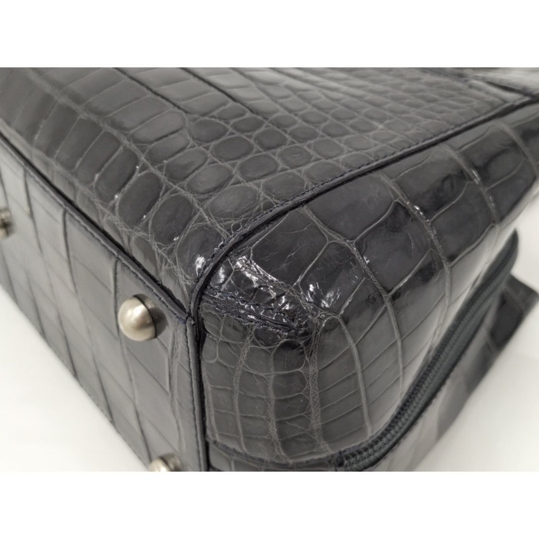 SANPO トートバッグ クロコダイル JRA ハンドバッグ ネイビー | www