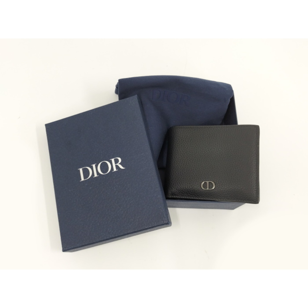 Christian Dior(クリスチャンディオール)のChristian Dior 二つ折り財布 CDロゴ レザー ブラック メンズのファッション小物(長財布)の商品写真