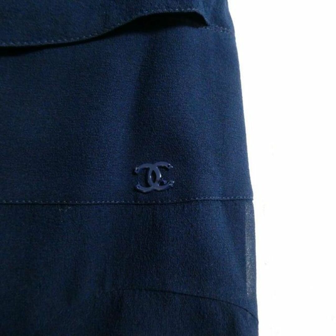 CHANEL - 美品 CHANEL シルク100% ココマーク シフォン フレア