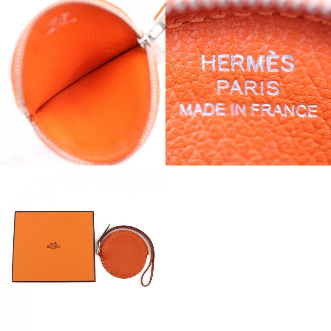 HERMES エルメス  トゥッティ フルッティ ポルトモネ オレンジ コインケース  シェーブル   オレンジ系 カノピ オリーブ系 シルバー金具 小銭入れ X刻印 【本物保証】