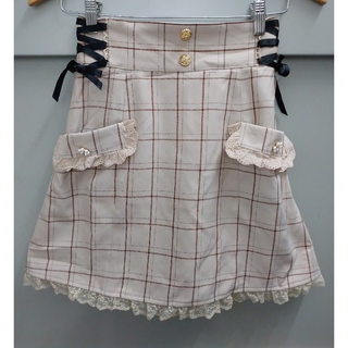 【新品 未使用】チェック柄  台形 　スカート(ミニスカート)