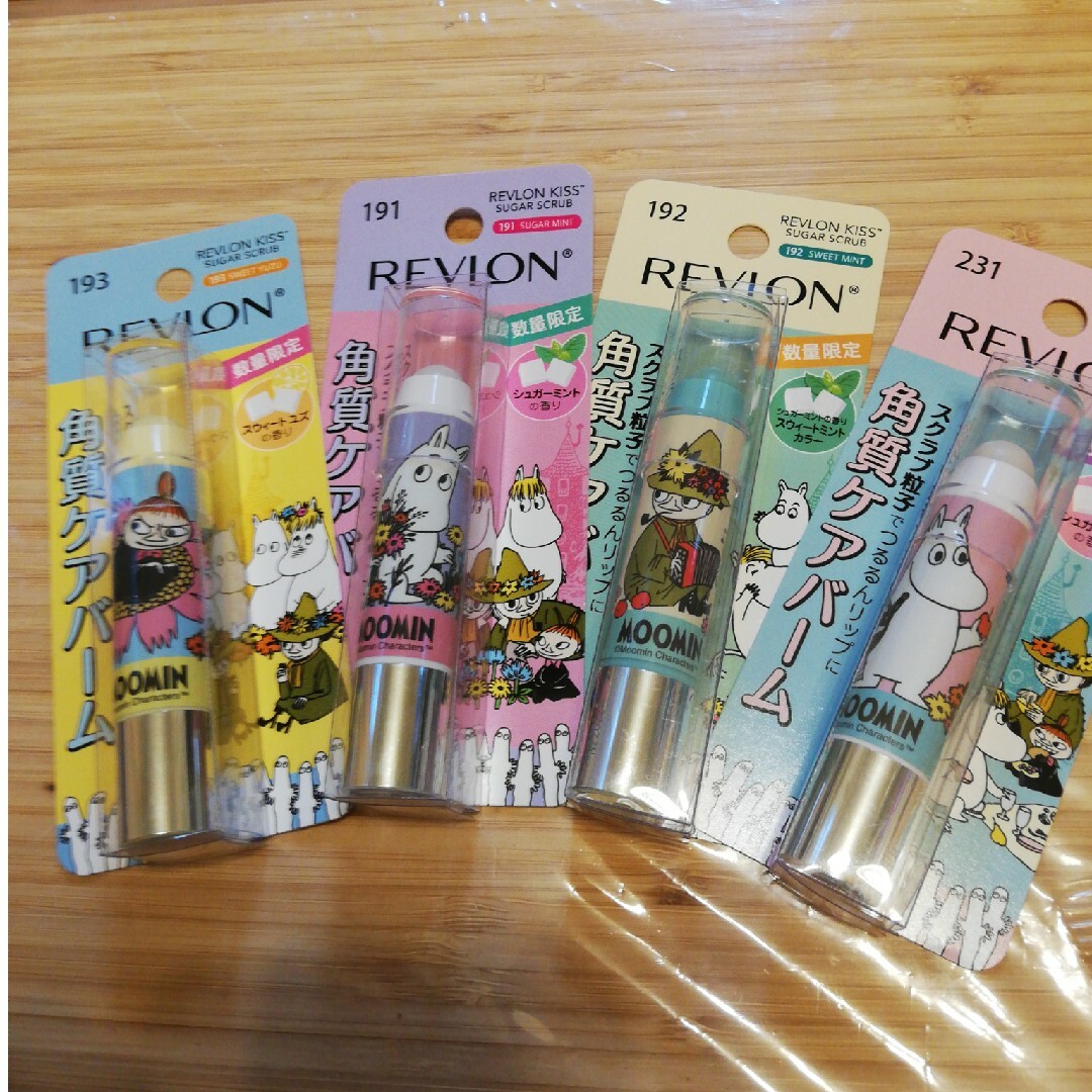 REVLON(レブロン)のレブロン　キスシュガースクラブ　リップバーム　全４種　ムーミン　リトルミィ エンタメ/ホビーのコレクション(その他)の商品写真