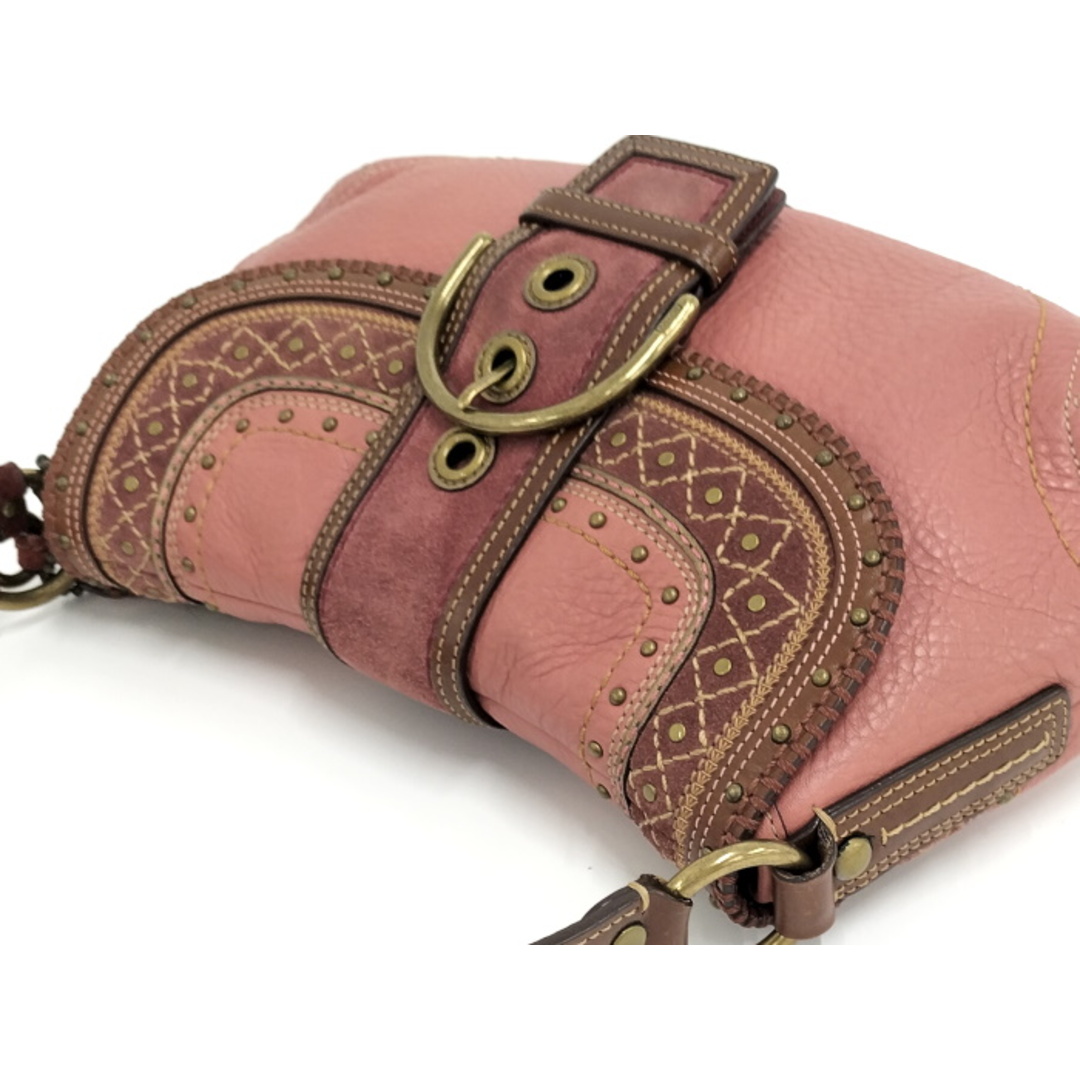 COACH - COACH ワンショルダーバッグ ステッチ レザー スエード COACH - COACH ワンショルダーバッグ ステッチ レザー スエード