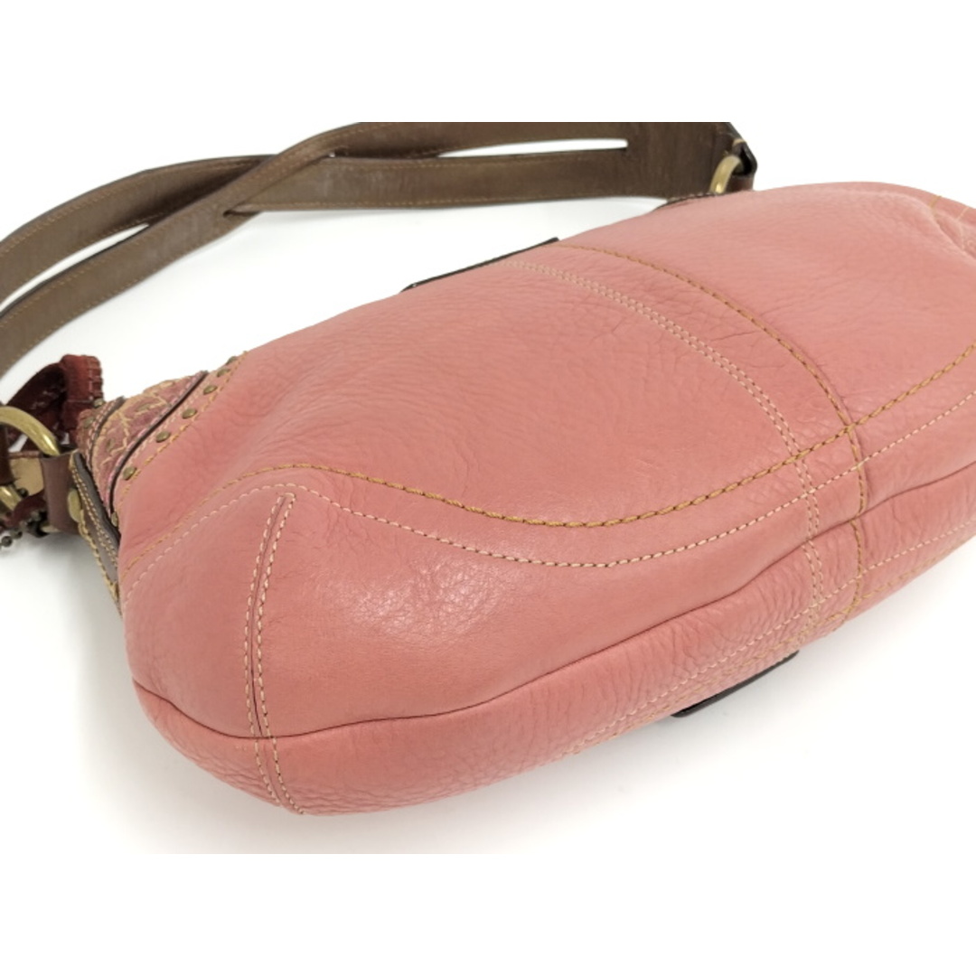 COACH - COACH ワンショルダーバッグ ステッチ レザー スエード COACH - COACH ワンショルダーバッグ ステッチ レザー スエード