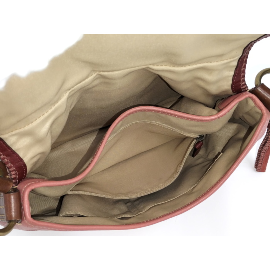 COACH - COACH ワンショルダーバッグ ステッチ レザー スエード COACH - COACH ワンショルダーバッグ ステッチ レザー スエード