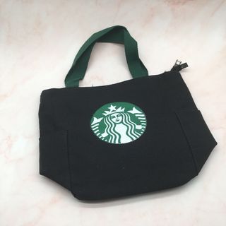 スターバックス(Starbucks)のスターバックス　新品　ミニトートバッグ  キャンパス  袋付き　ブラック(トートバッグ)