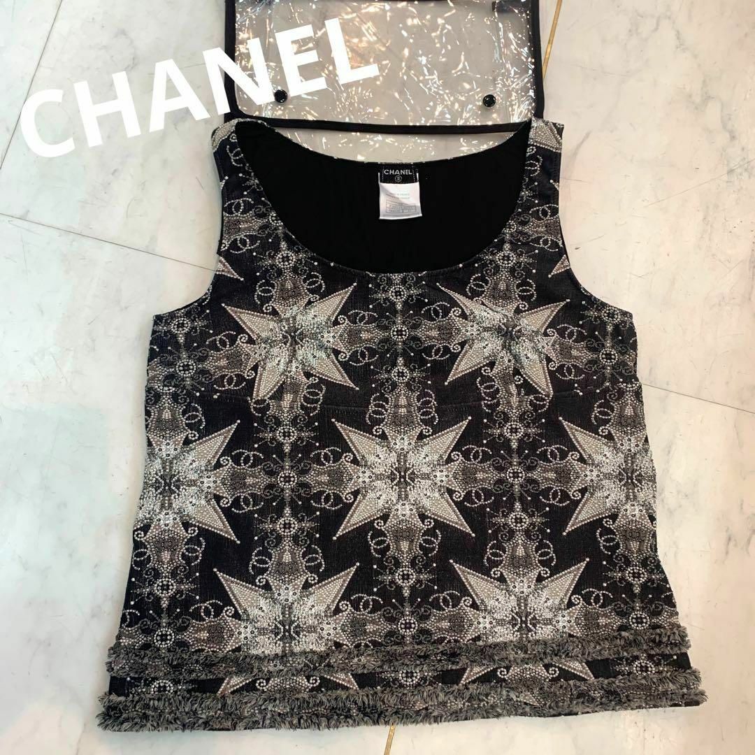 ☆美品☆CHANEL 06P トップス ノースリーブ 刺繍 ココマーク スター