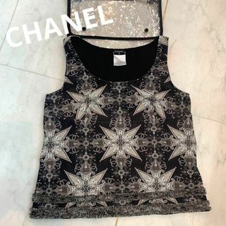 送料無料　極美品　CHANEL シャネル　09C　タンクトップ　ボーダー　38