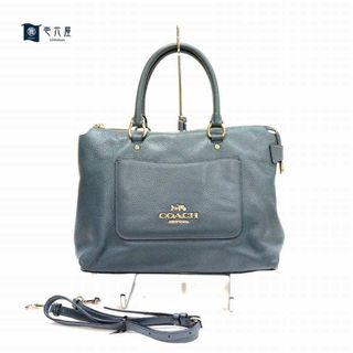 コーチ(COACH)のCOACH コーチ 2WAY ハンドバッグ ペブルドレザー エマ サッチェル ショルダー F31467 ブルー系 レディース カバン 【中古】  JA-17558(その他)