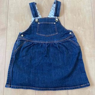 プチバトー(PETIT BATEAU)のプチバトーデニムジャンパースカート 24m(ワンピース)