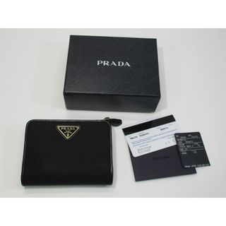 【美品】PRADA プラダ　箱,保証書付　L字ファスナー　金ロゴ　バイカラー