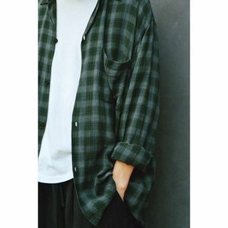 コモリ(COMOLI)の20ss comoli レーヨンチェック オープンカラーシャツ 3 極美品(シャツ)