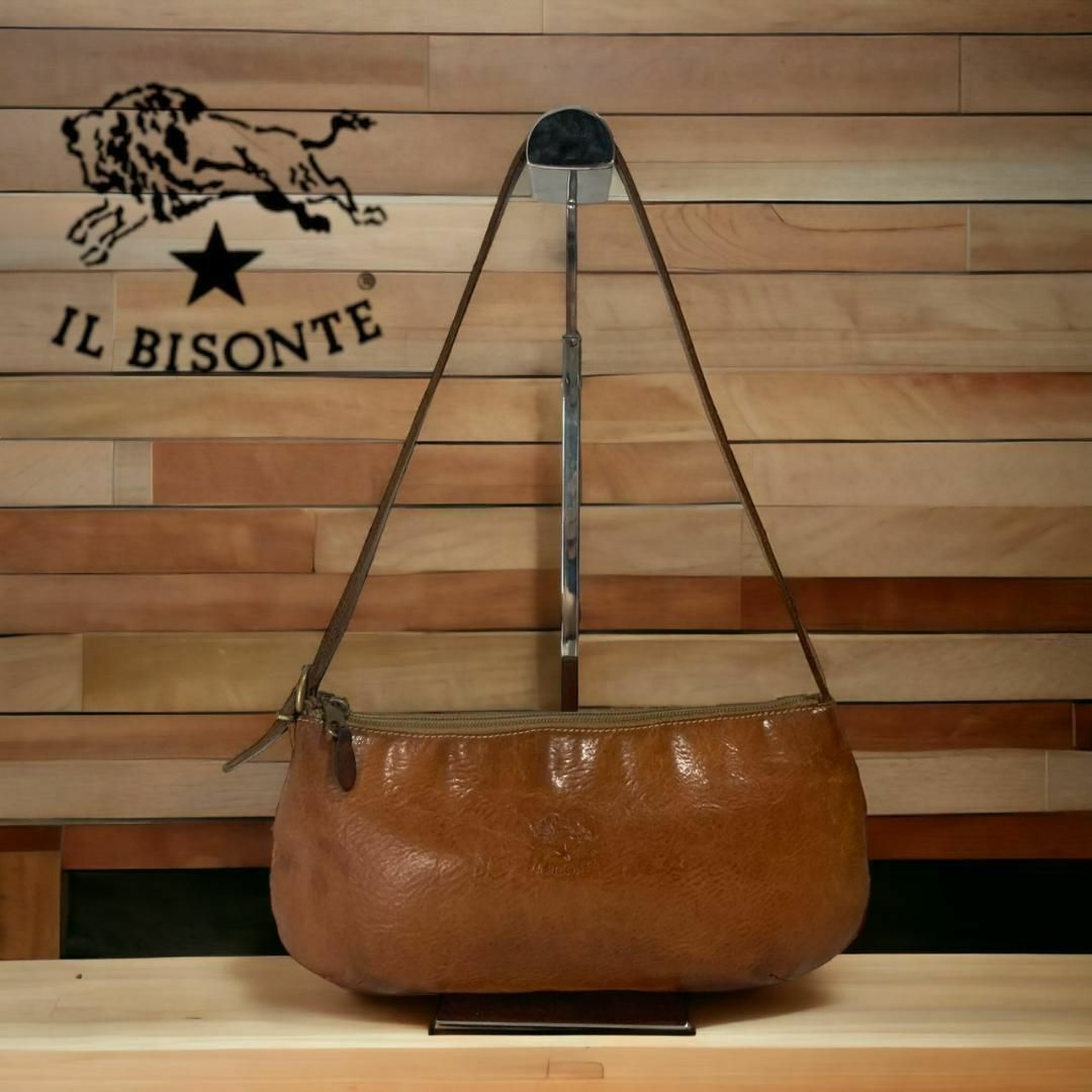 IL BISONTE　イルビゾンテ　ショルダーバッグ　ヤケヌメ　ブラウンバッグ