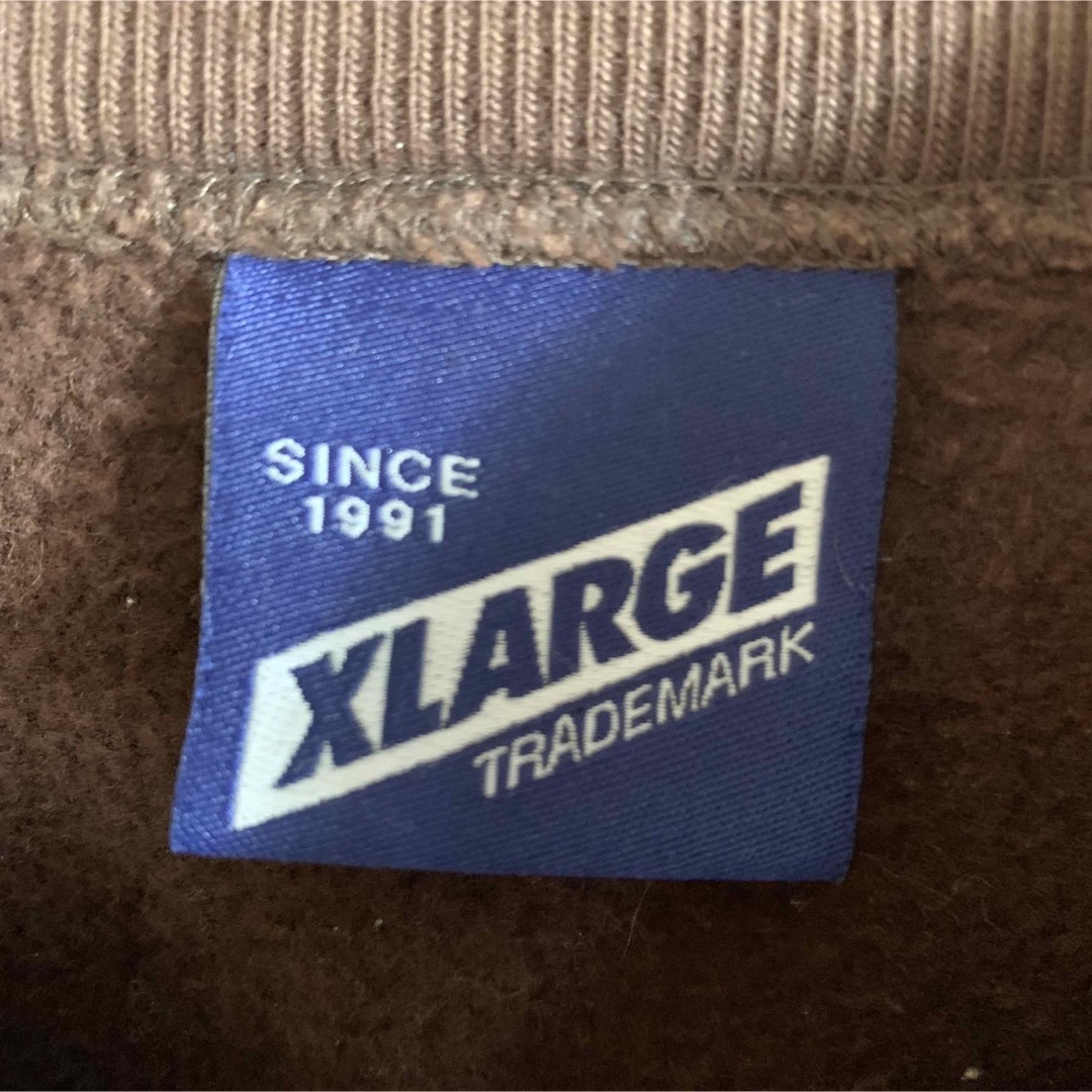 【X-LARGE】希少デザイン 肉厚 センターデカロゴ刺繍 スウェット