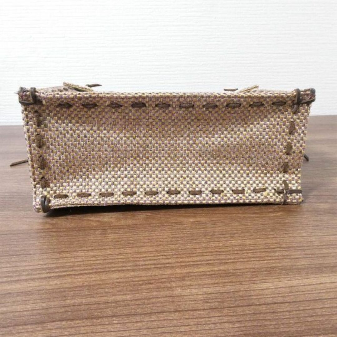 良品 綺麗 カービングトライブス ツイード×レザー スクエア