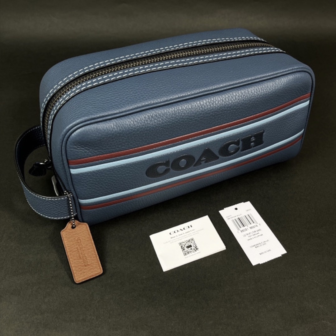 COACH メンズ ストライプ クラッチバッグ CH077 デニム 新品 | フリマアプリ ラクマ