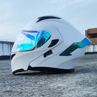 バイク　フルフェイス オンロードヘルメット　ホワイト　M～XLサイズ選択可能！