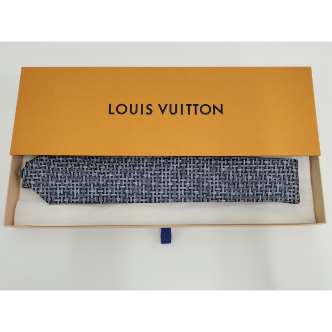 LOUIS VUITTON(ルイヴィトン)のLOUIS VUITTON クラヴァット ネクタイ LVロゴ ベルト柄 シルク メンズのファッション小物(ネクタイ)の商品写真